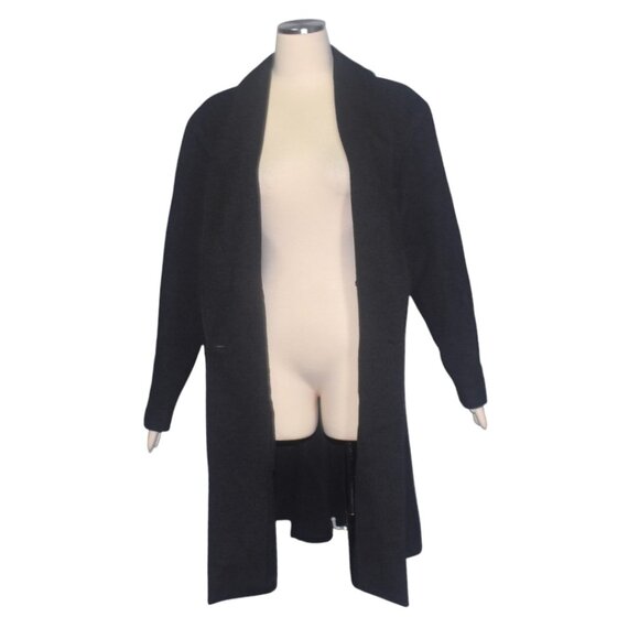 Vintage 80s Gianni Versace Charcoal Gray Wool Cashmere Blend Coat S M - Picture 8 of 14